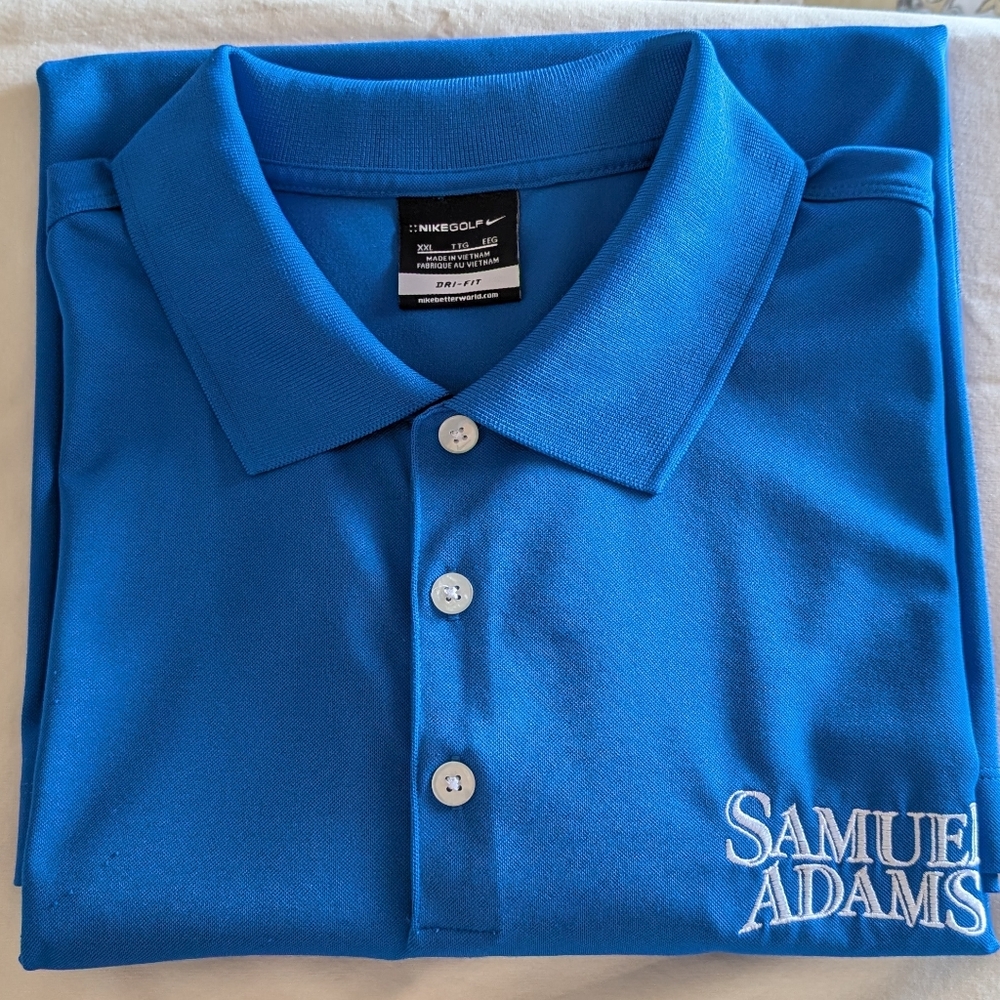 Nike Blue Polo Shirt with Embroidered Samuel Adams Logo